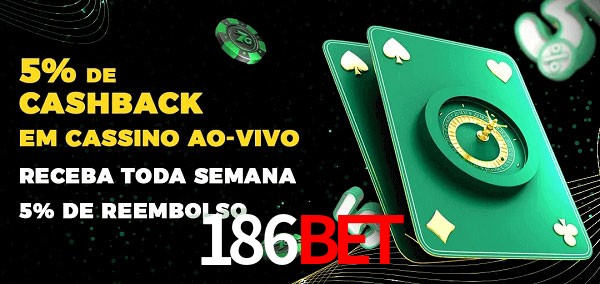 Promoções do cassino ao Vivo 186bet